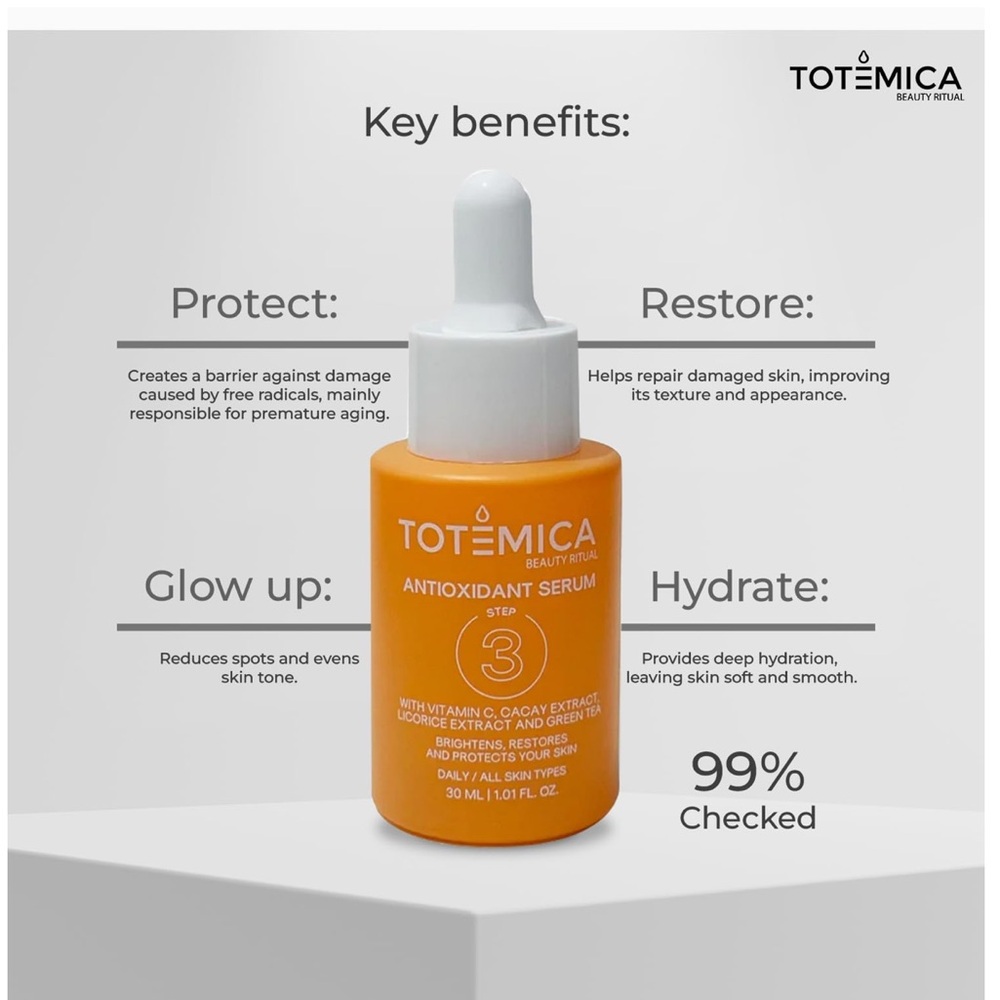 TOTEMICA Vitamin C Face Serum, Hydrating & Antioxidant Serum for Face